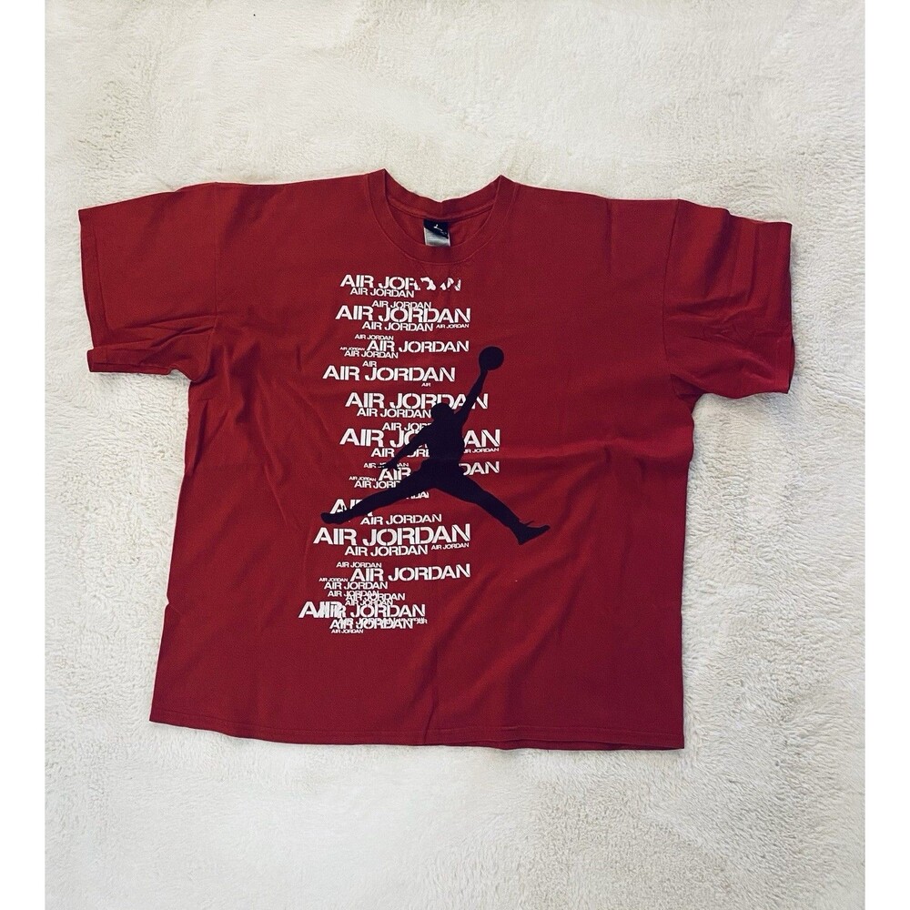Vintage Red Mens 2XL Air Jordan Micheal Jordan Logo T Shirt